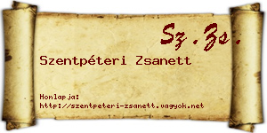 Szentpéteri Zsanett névjegykártya
