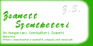 zsanett szentpeteri business card